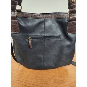 Gal black and brown Crossbody/Shoulder Purse. Vegan Leather and brown faux ostri